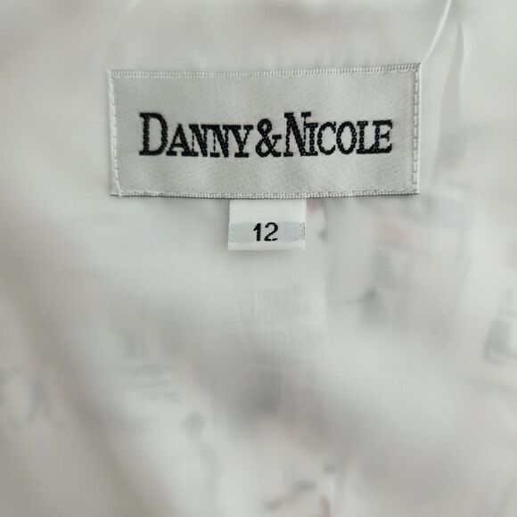NWT $72 Danny Nicole Womens Sleeveless Midi Button-Up Dress White Belted Size 12 - Picture 6 of 10